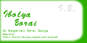 ibolya borai business card